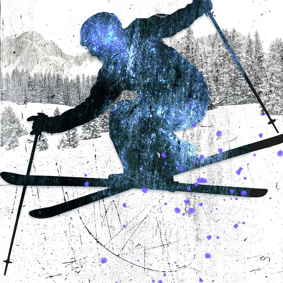 Extreme Skier 03 Mixed Media by Lightboxjournal - Fine Art America