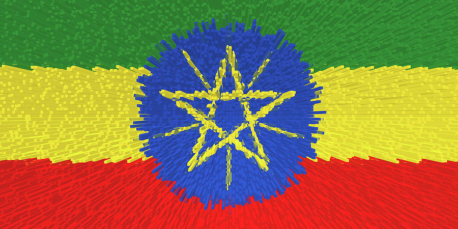 Flag Digital Art - Extruded flag of Ethiopia by Grant Osborne