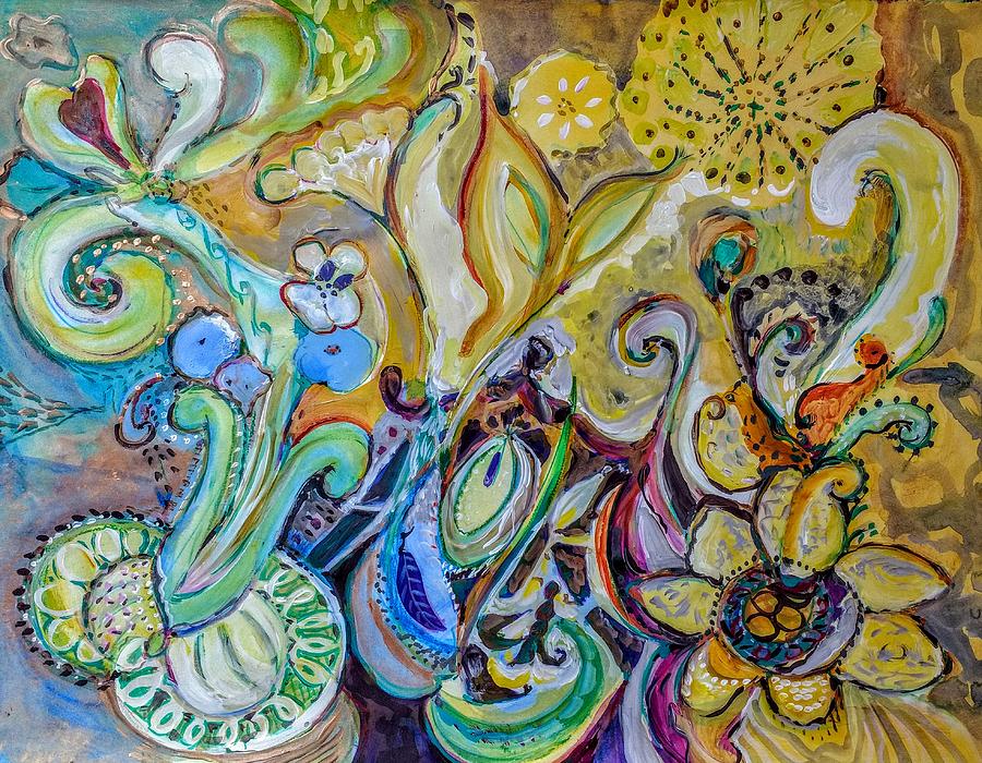 Paisley Painting - Exuberant Paisley by Joyce Lieberman Paisley Painting - Exuberant Paisley by Joyce Lieberman