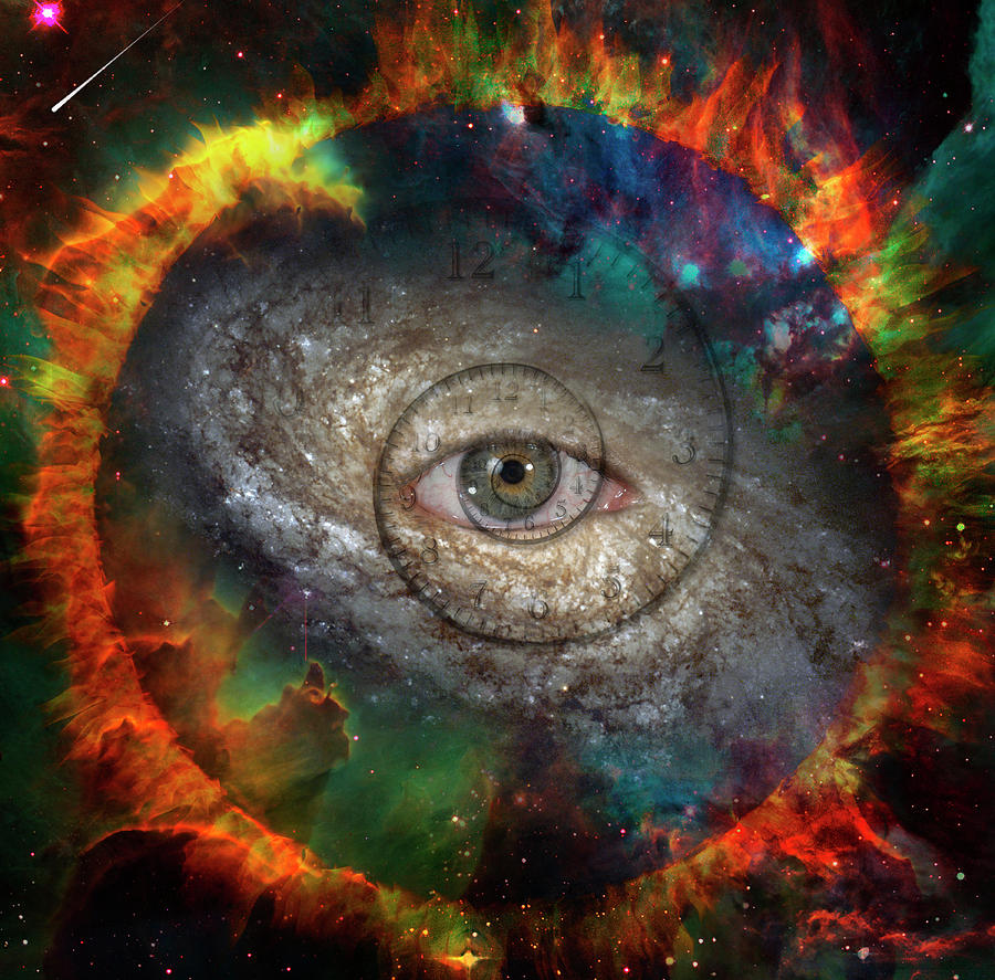 Eye Of God In The Center Of Galaxy Painting by Bruce Rolff