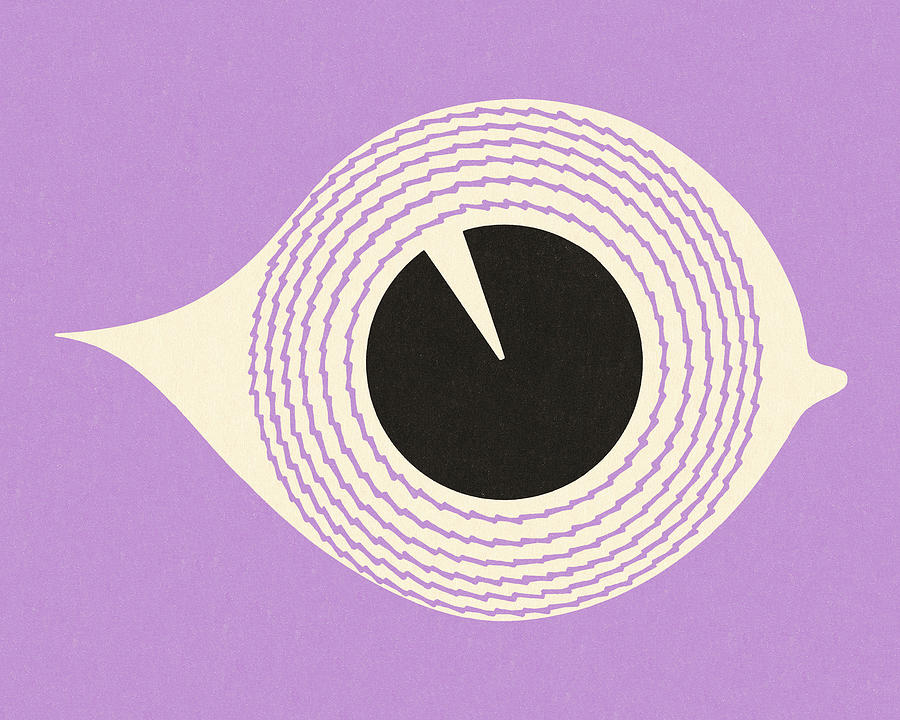 Abstract Drawing - Eye on a Purple Background by CSA Images