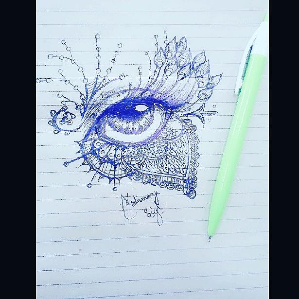 🙂 Pen Eye Drawing! Original Artwork 🙂 🙂 | by Green Cow Land | Medium
