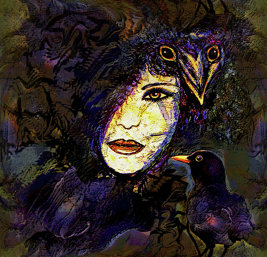 Eyes Of The Raven Mixed Media by Natalie Holland