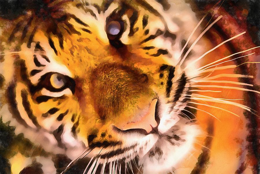 Eyes of the Tiger Painting by Harry Warrick