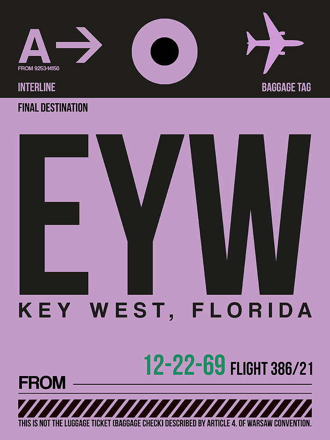 EYW Key West Luggage Tag I Digital Art by Naxart Studio
