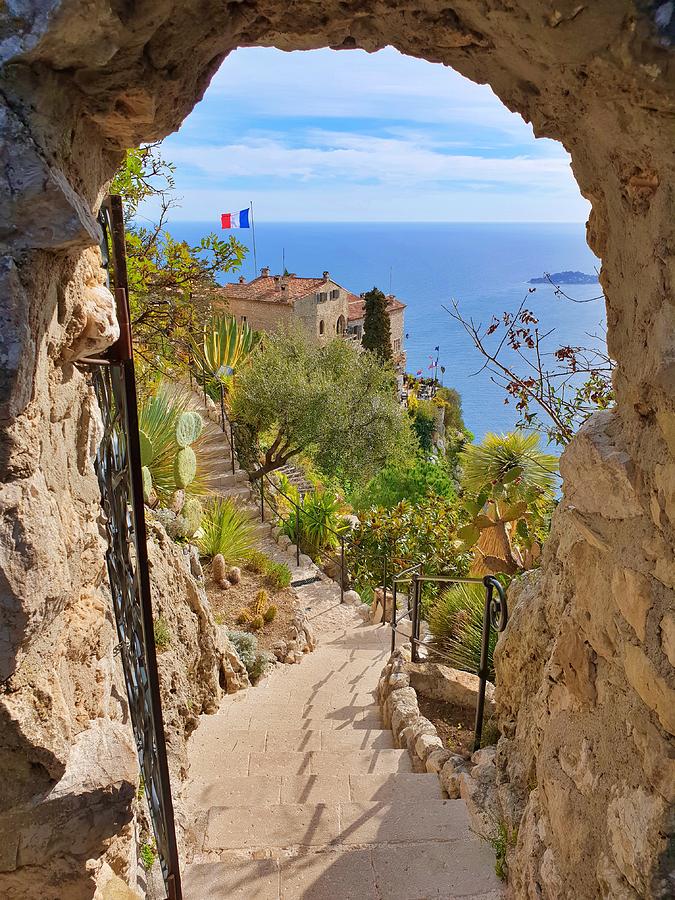 Eze Village Stairway Photograph by Andrea Whitaker