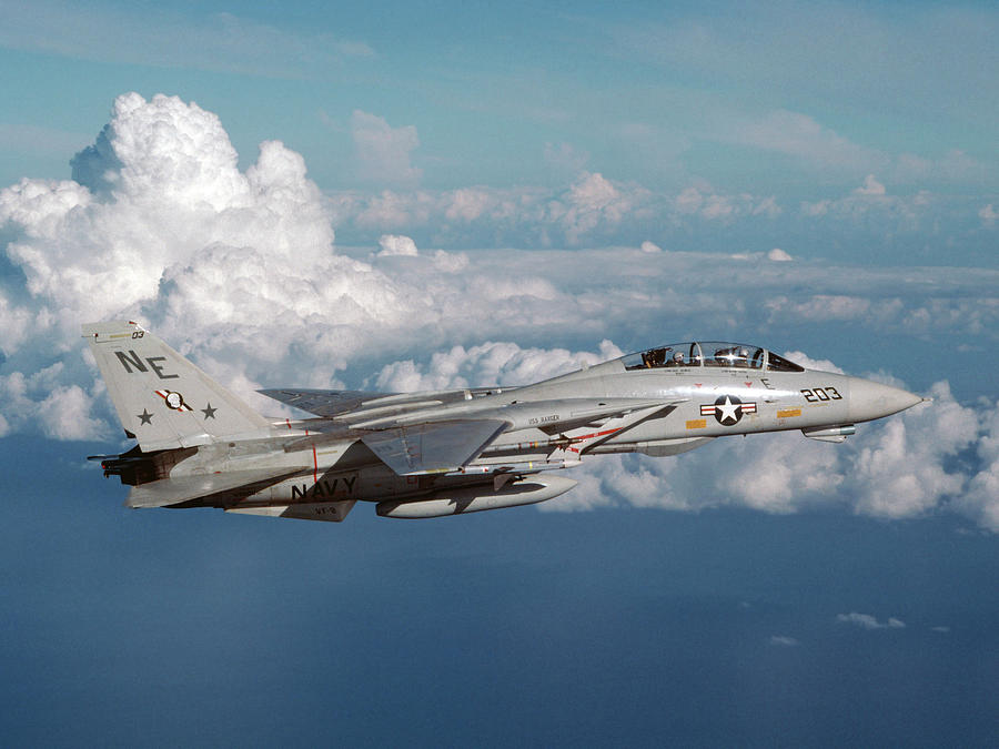 F-14 Tomcat Flying Above The Clouds Photograph by Dave Baranek