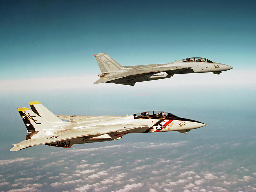 F-14 Tomcats Display Low-visibility Photograph by Dave Baranek - Fine ...