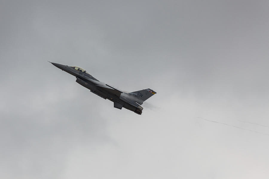 F-16 Cloudy Ascent Photograph