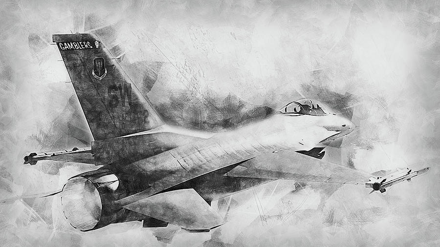 F-16 Fighting Falcon - 05 Painting by AM FineArtPrints