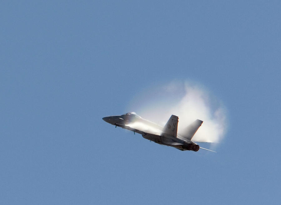 Airplane Photograph - F-18 Condensation Vortices by Diane Miller
