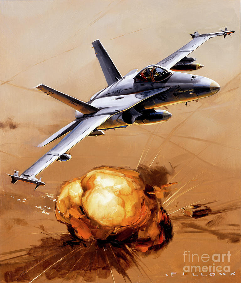 McDonnell Douglas F/A-18 Hornet Painting by Jack Fellows