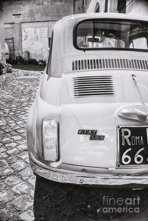 F I A T 500 Classic Car in Black and White Photograph by Stefano Senise -  Pixels