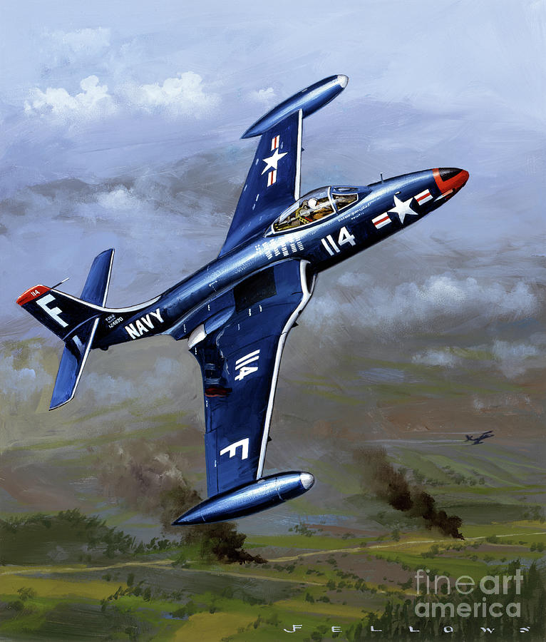 McDonnell F2H Banshee Painting by Jack Fellows