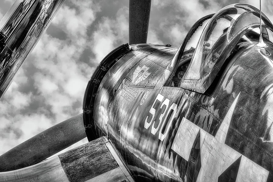 F4 U Corsair 530 Black and White Photograph by JC Findley