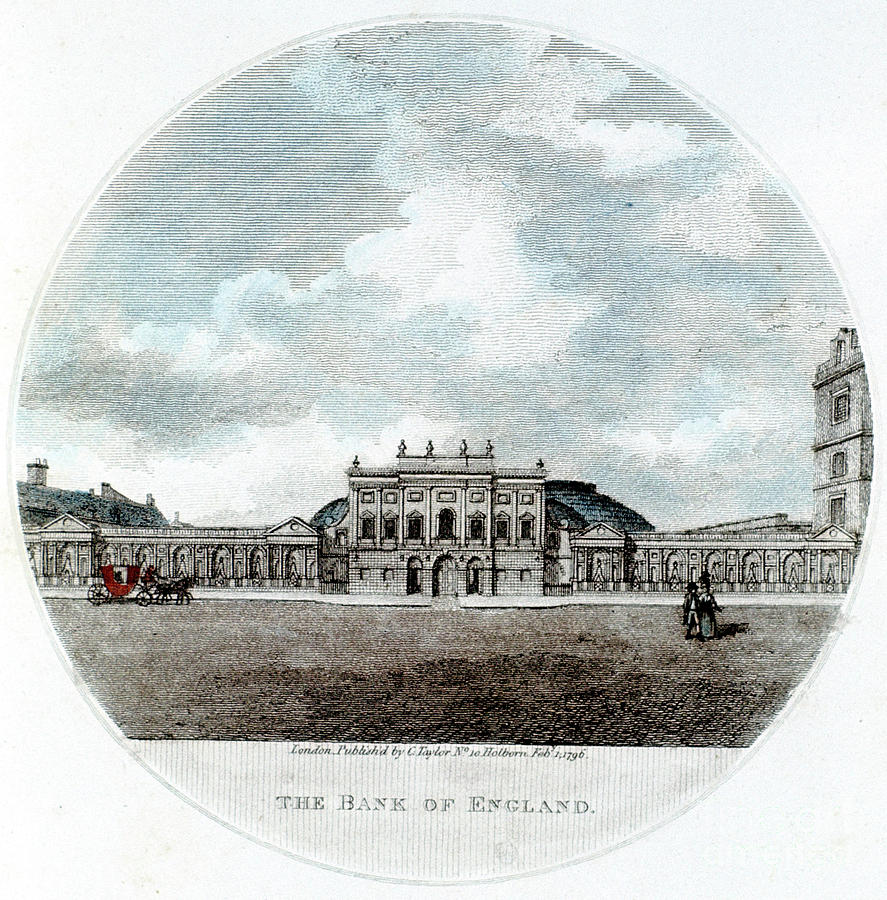 Façade Of The Bank Of England Drawing by Print Collector