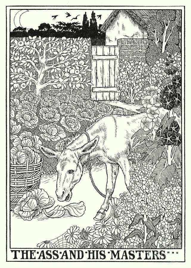 Fables Of La Fontaine, The Ass And His Masters Painting by Percy James Billinghurst