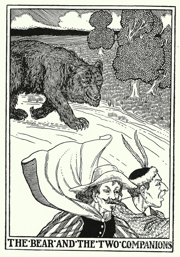 Fables Of La Fontaine, The Bear And The Two Companions Painting by Percy James Billinghurst