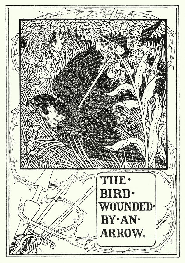 Fables Of La Fontaine, The Bird Wounded By An Arrow Painting by Percy James Billinghurst