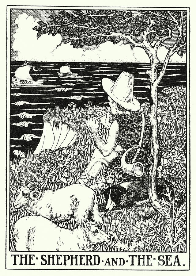 Fables Of La Fontaine, The Shepherd And The Sea Painting by Percy James Billinghurst