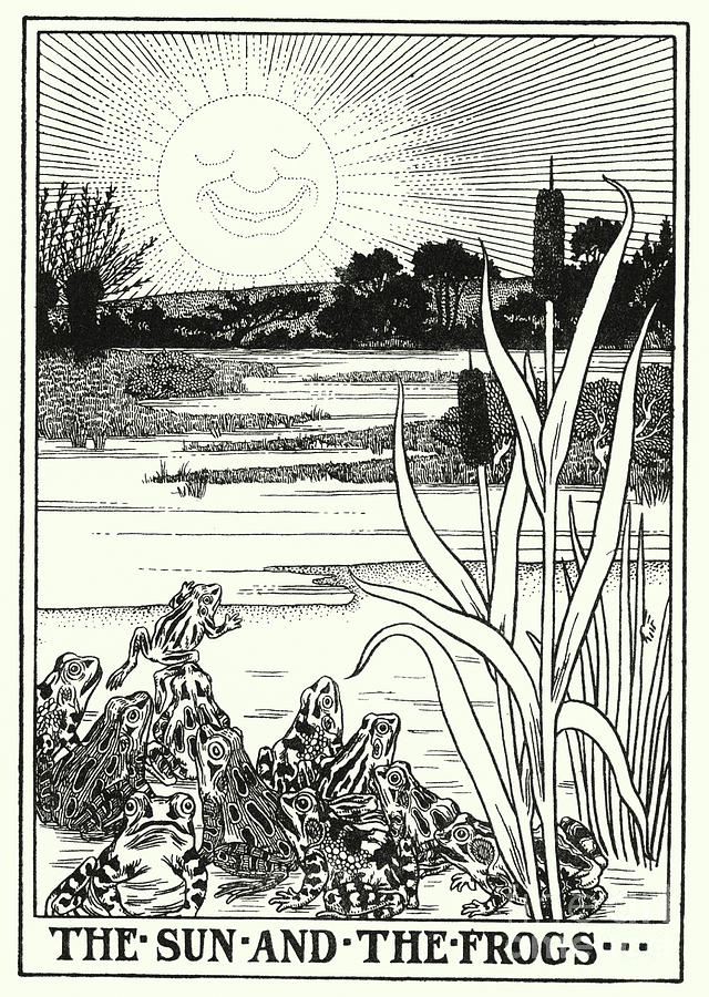 Fables Of La Fontaine, The Sun And The Frogs Painting by Percy James Billinghurst