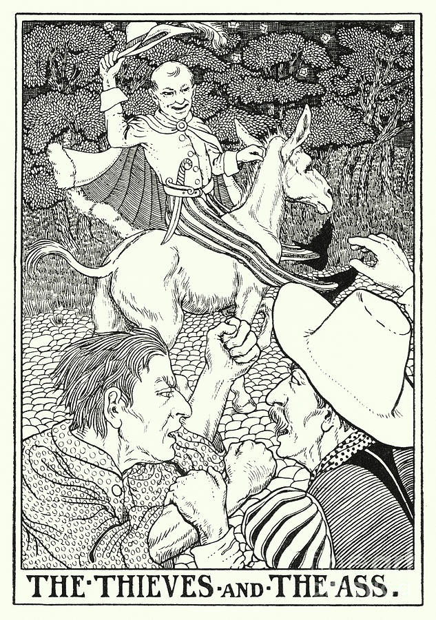 Fables Of La Fontaine, The Thieves And The Ass Painting by Percy James Billinghurst