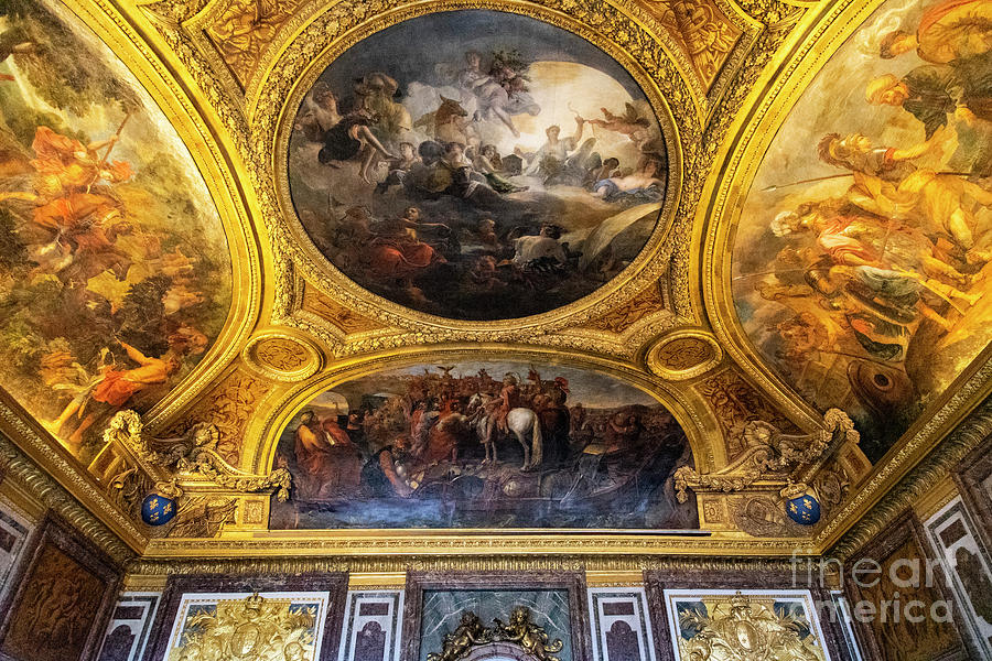 Fabulous Interior Ceilings Amazing Paintings Palace of Versailles Paris France Photograph by Wayne Moran