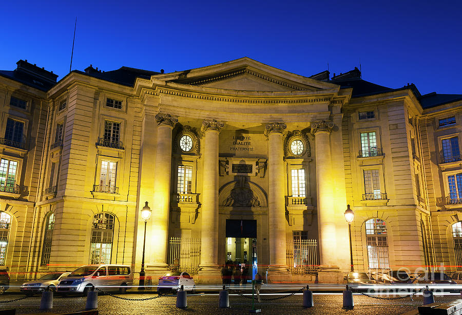 Facade of Sorbonne University, square of the Grands Hommes, Pari Photograph by Francisco Javier ...