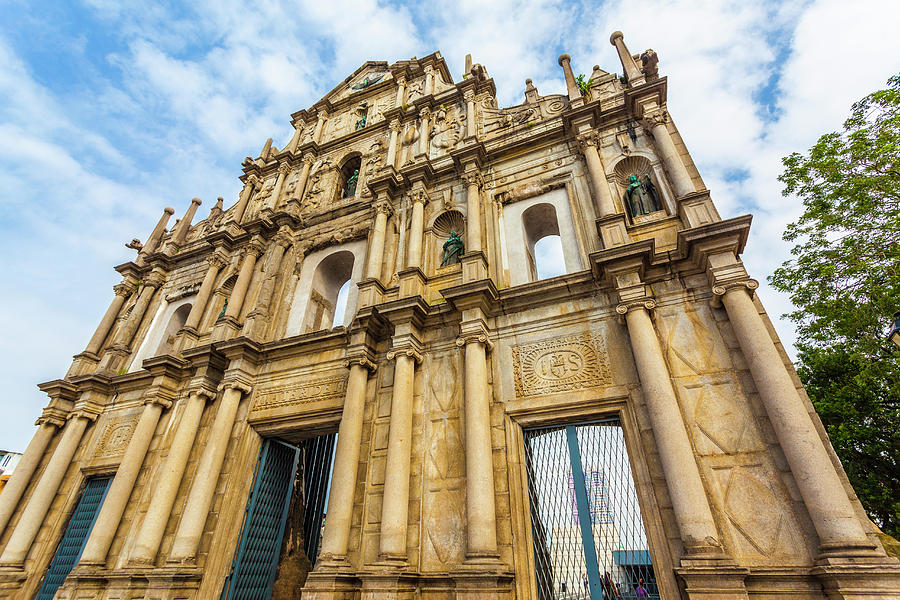 Facade Of St. Pauls Cathedrail, Macau Photograph by Stuart Dee