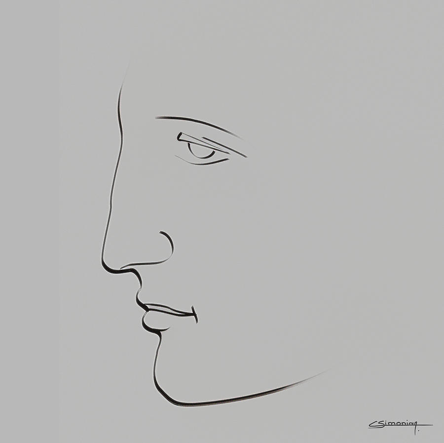 Face Digital Art by Christian Simonian
