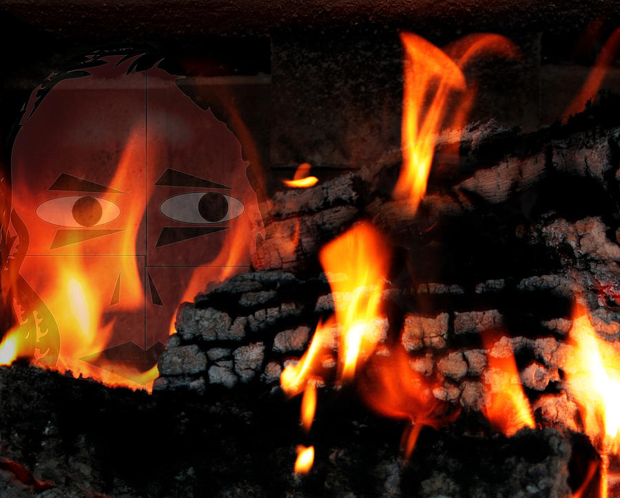 Face In The Flames Digital Art