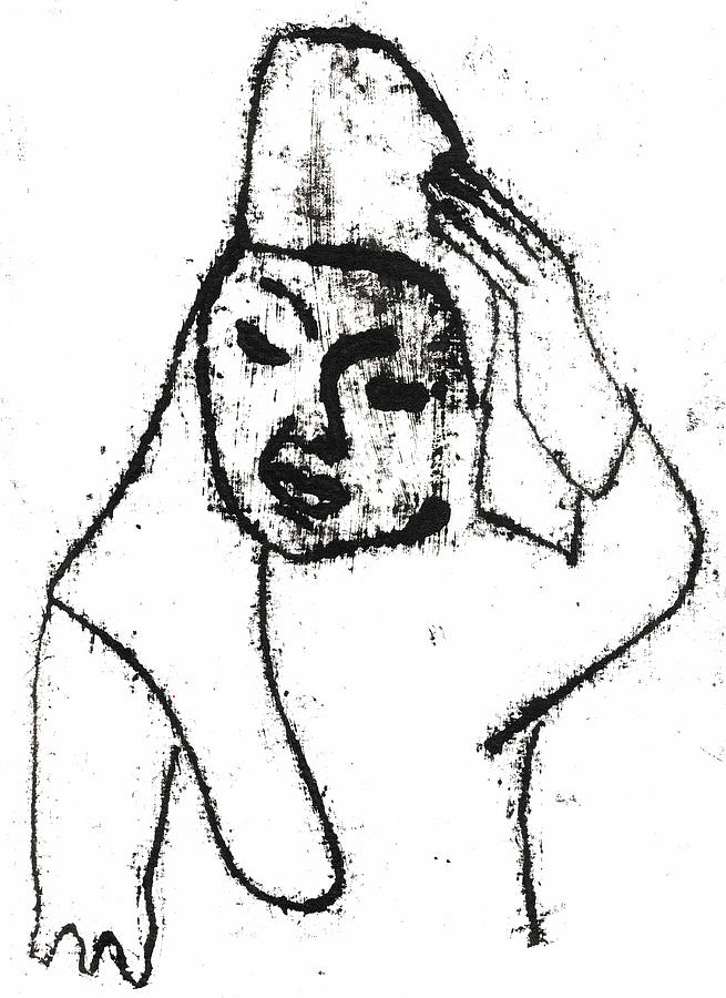 Face Line Drawing Drawing by Edgeworth Johnstone