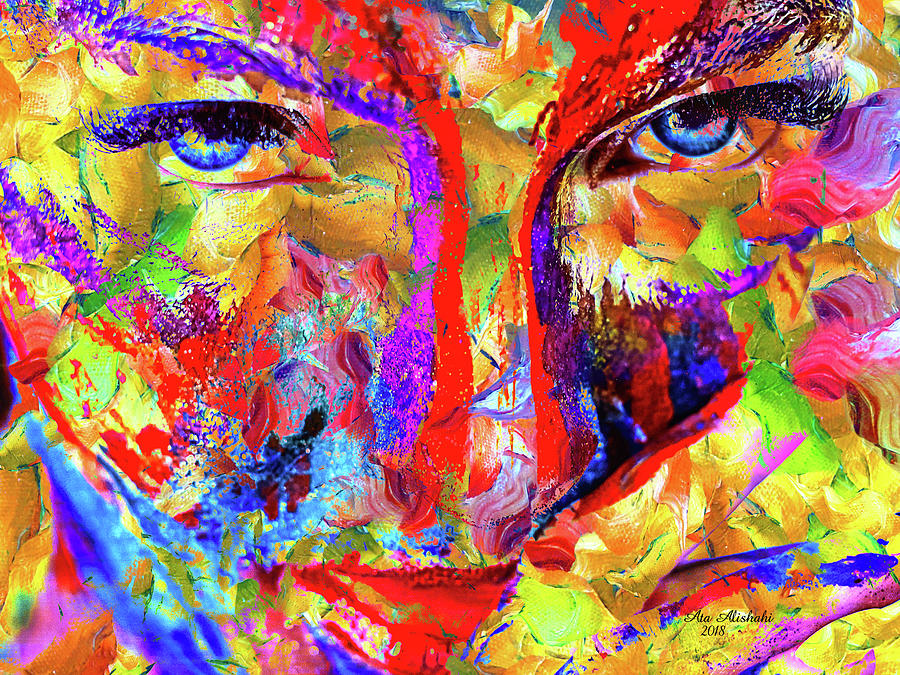 Portrait Mixed Media - Face Of Colors by Ata Alishahi