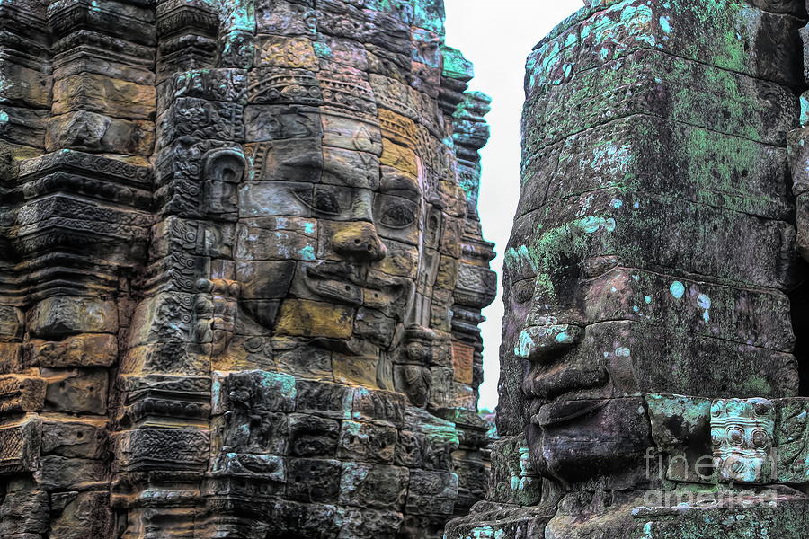 Faces of Bayon Temple  Photograph by Chuck Kuhn