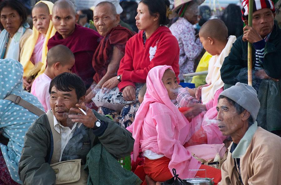 Portrait Photograph - Faces Of Burma (pilgrims) by Christian.rumpfhuber