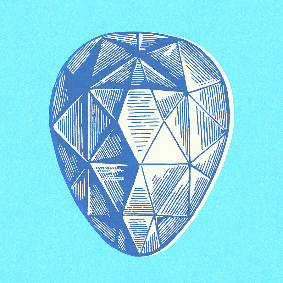 Vintage Drawing - Faceted Jewel by CSA Images