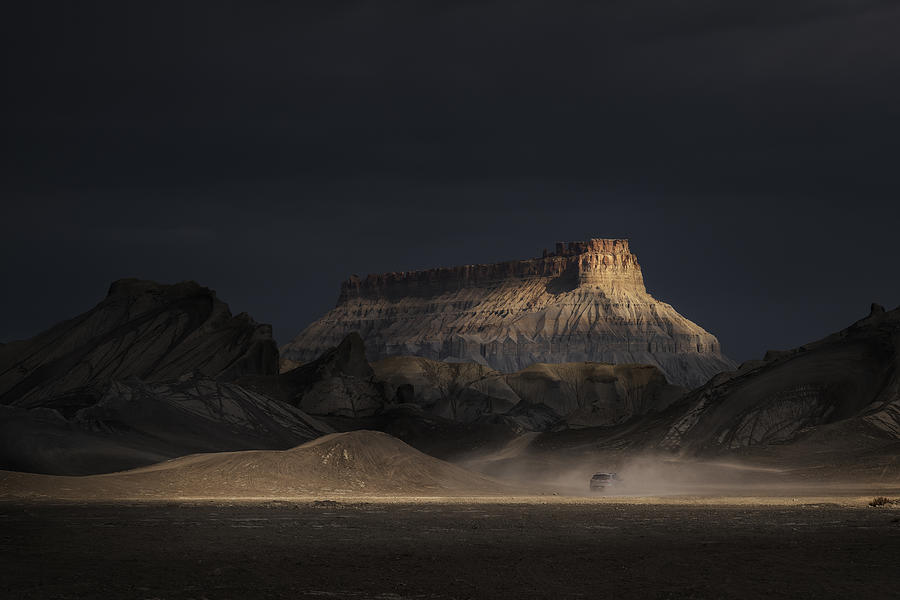 Desert Photograph - Factory Butte Explore by Shenshen Dou