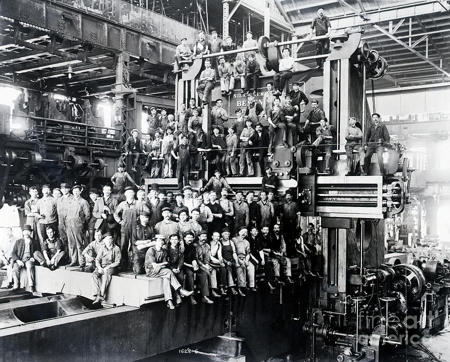 Factory Floor Showing Workers Photograph by Bettmann