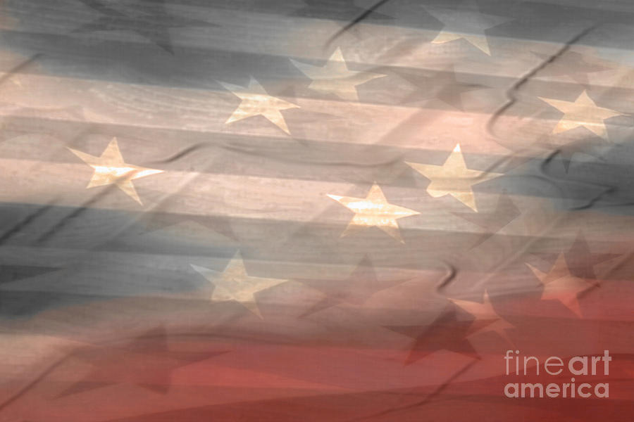 American Flag Mixed Media - Faded Flag by Tim Richards