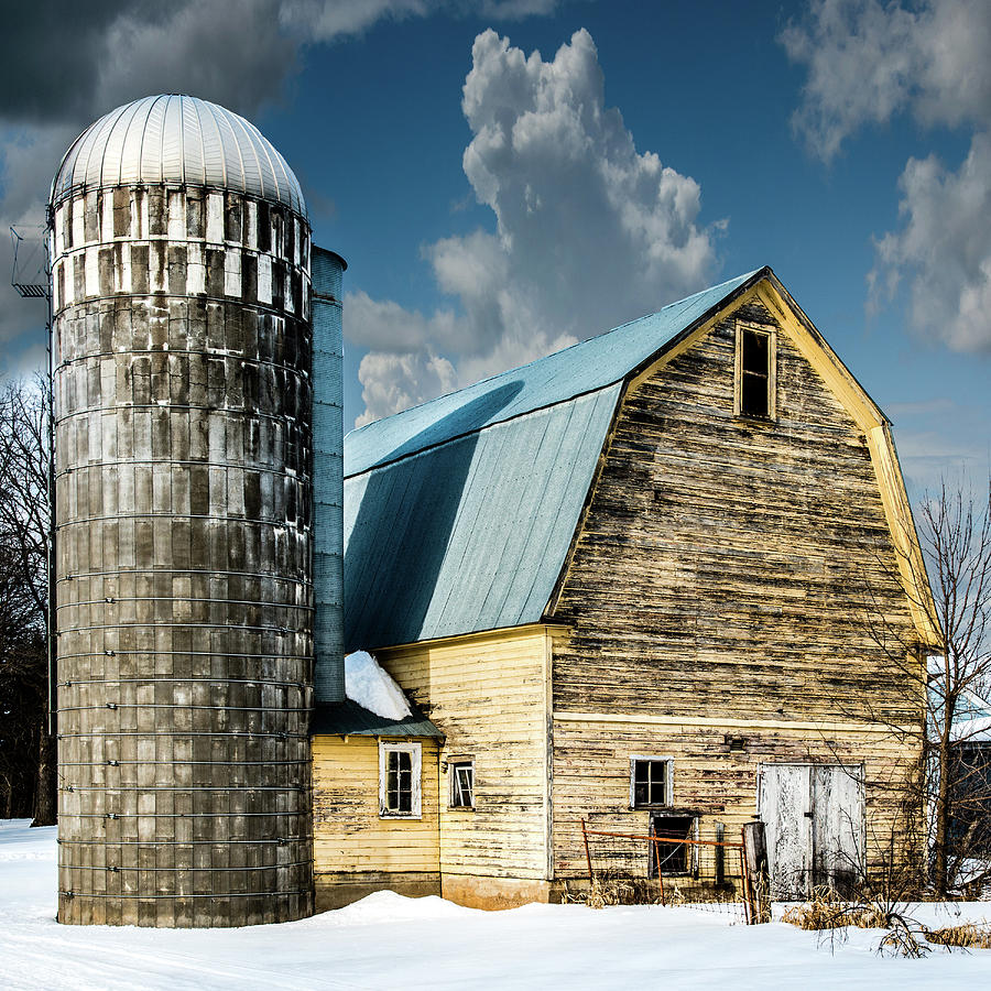 Architecture Photograph - Faded Yellow Barn by Paul Freidlund