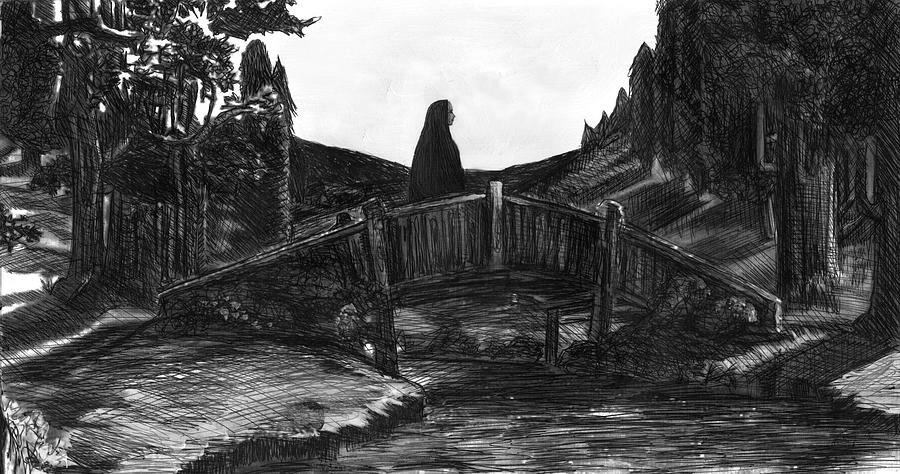 Fae On Bridge Painting by Stephen Humphries