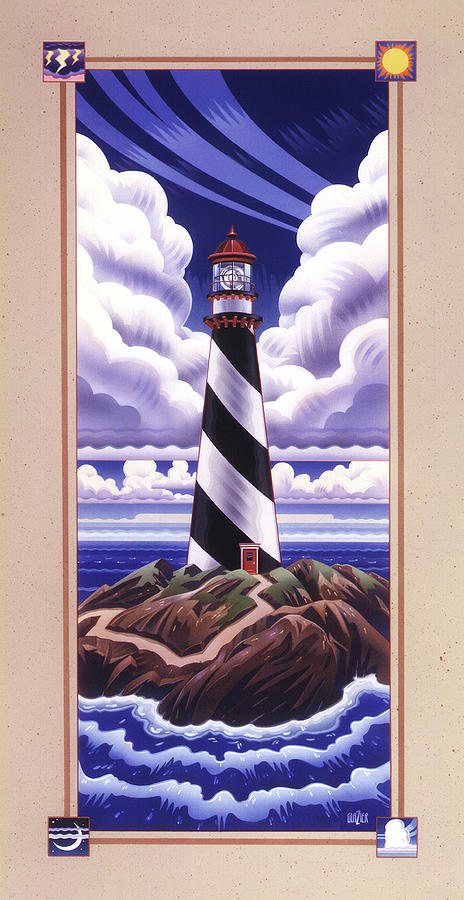 Fair Weather Lighthouse  Painting by Garth Glazier