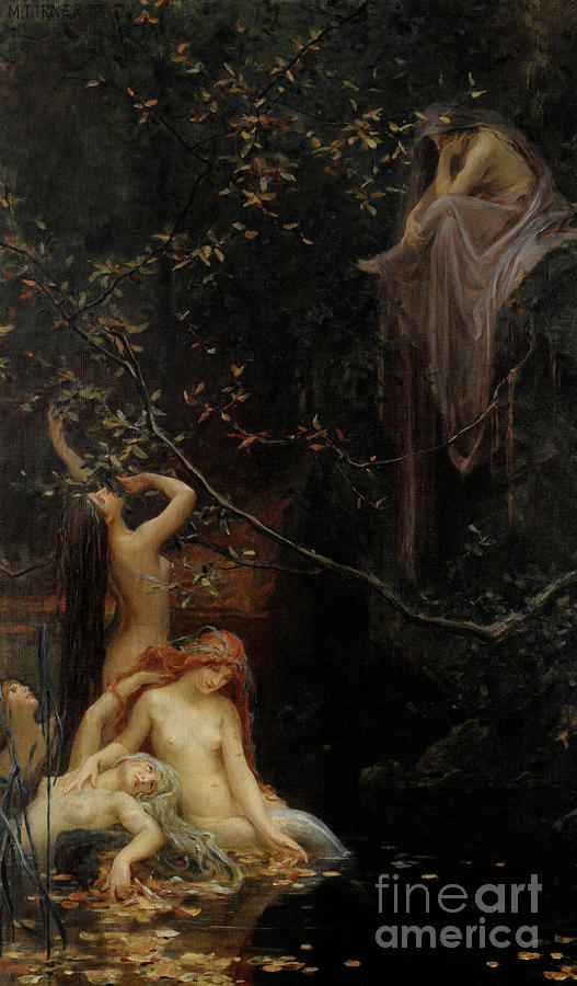 Fairies by the Brook, 1895 Painting by Max Pirner