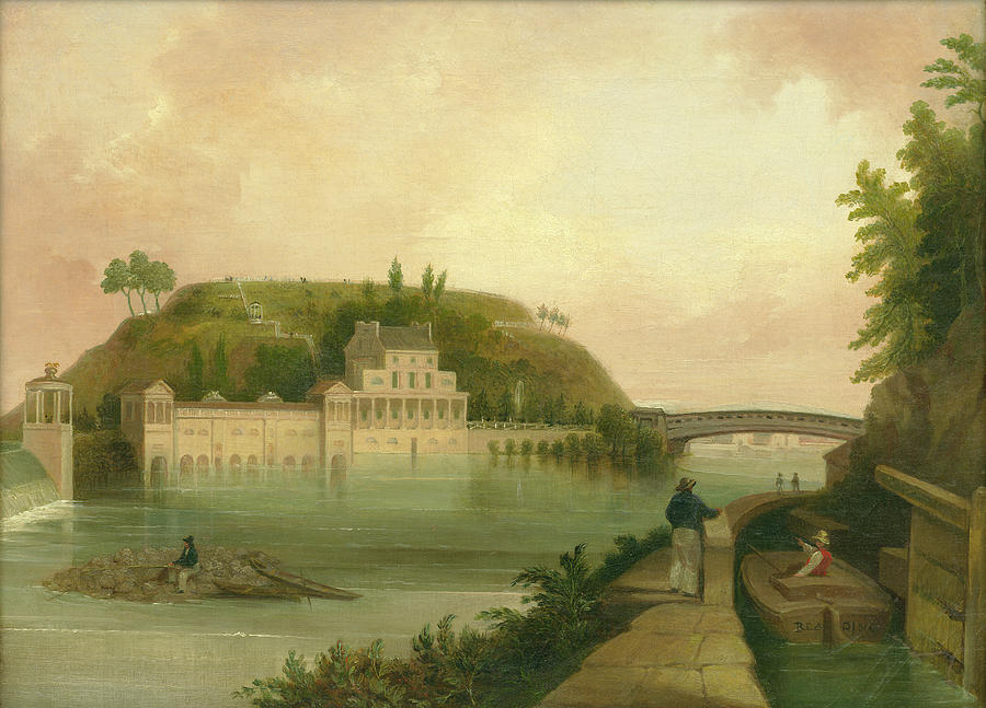 Fairmount Waterworks about 1838 Painting by Unknown