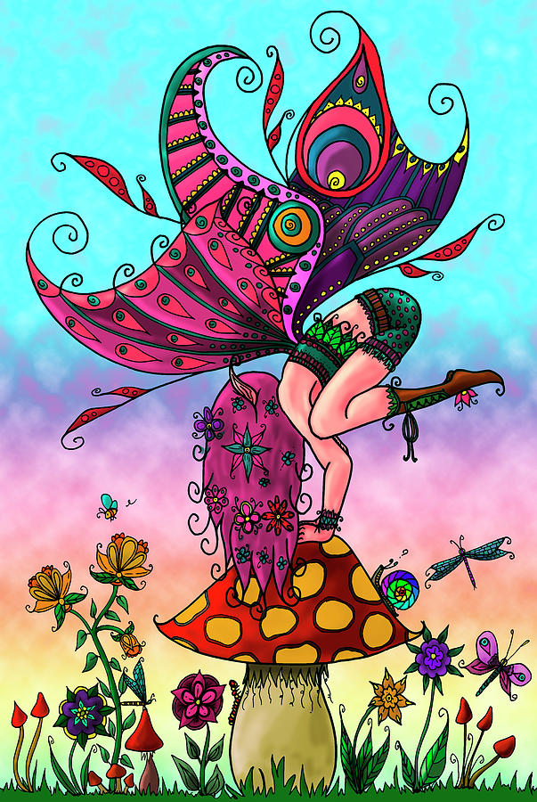 Fairy Coloured Mixed Media by Delyth Angharad - Fine Art America