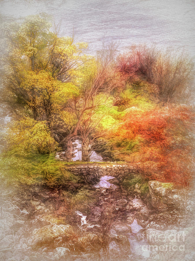 Tree Mixed Media - Fairy Footbridge, Cumbria by Linsey Williams