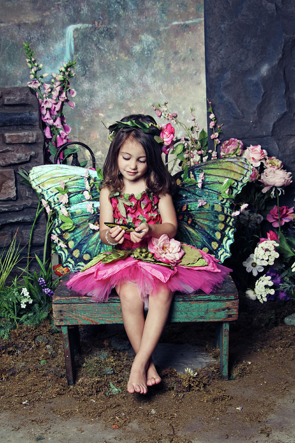 Bench Photograph - Fairy Garden by Liz Zernich