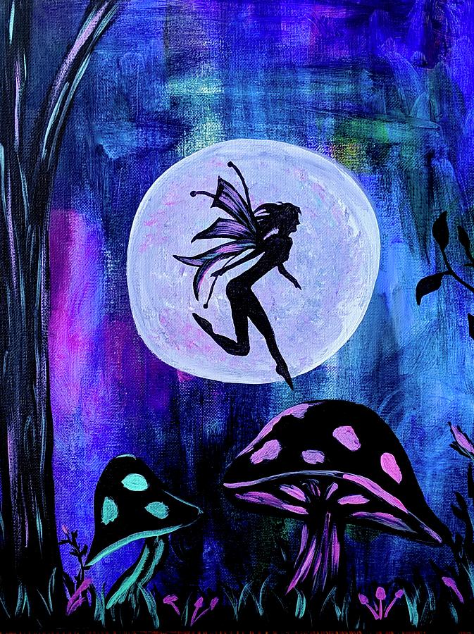 Fairy Garden Night Painting By Rebecca Naomi Davis Fine Art America