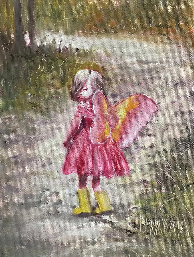 Fairy in boots Painting by Maggii Sarfaty