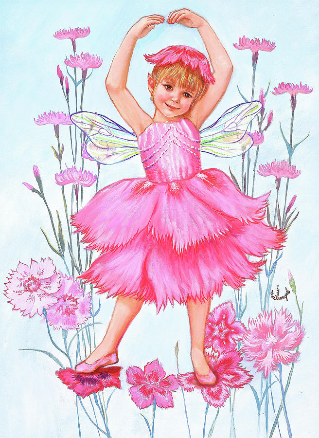 Fairy Of The Pinks Painting by Judy Mastrangelo - Fine Art America